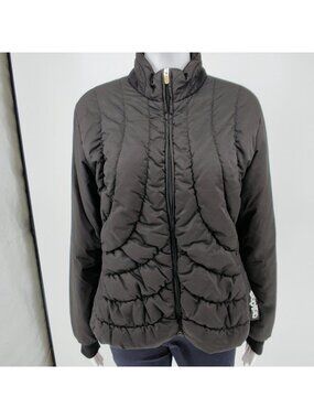 Adidas 2006 Womens Quilted Black Synthetic Fill Zip-Up Puffer Jacket (M) *Flawed